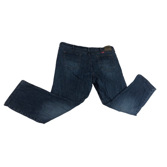 Wrangler Mens Jeans Dark Wash Straight Leg Size 42x29 Cotton Blend Workwear - Picture 2 of 8